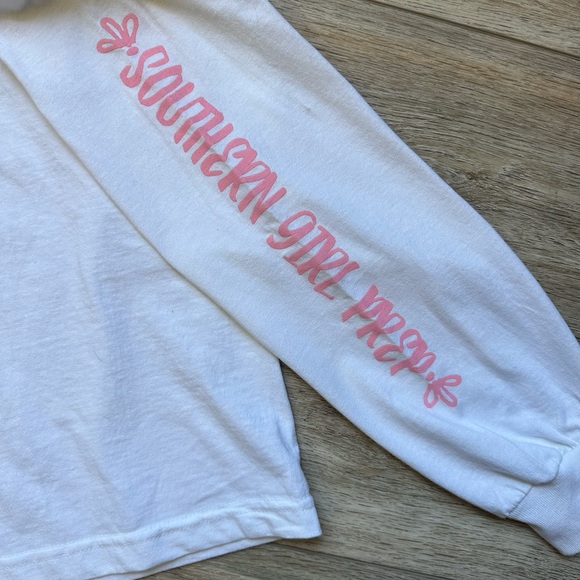 Southern Girl Prep White Long Sleeve Jeep Graphic Tee Medium NWT - Picture 5 of 8